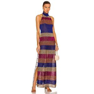 Oseree Lumiere Striped Turtleneck Dress in Multicolor